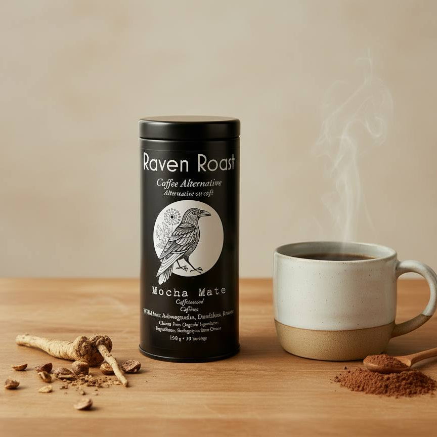 Raven Roast Mocha Mate (caffeinated) 150g Coffee Alternative - nelsonnaturals remineralizing toothpaste