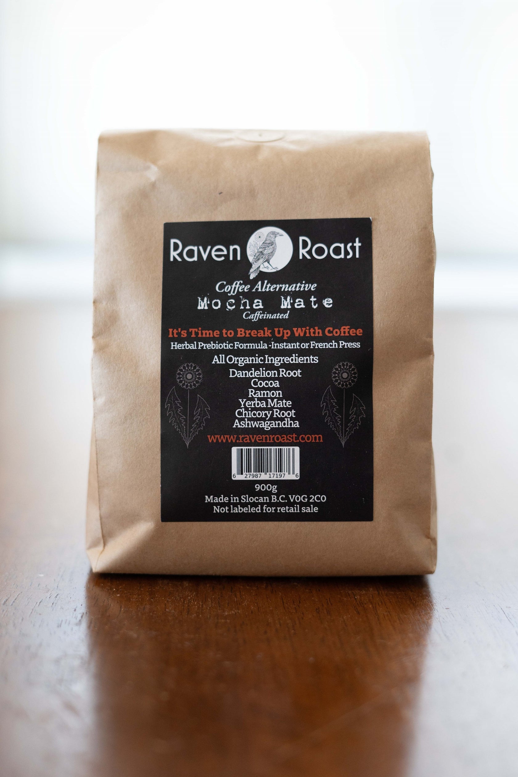 Raven Roast Mocha Mate (caffeinated) Bulk 900g - WHOLESALE Coffee Alternative - nelsonnaturals remineralizing toothpaste