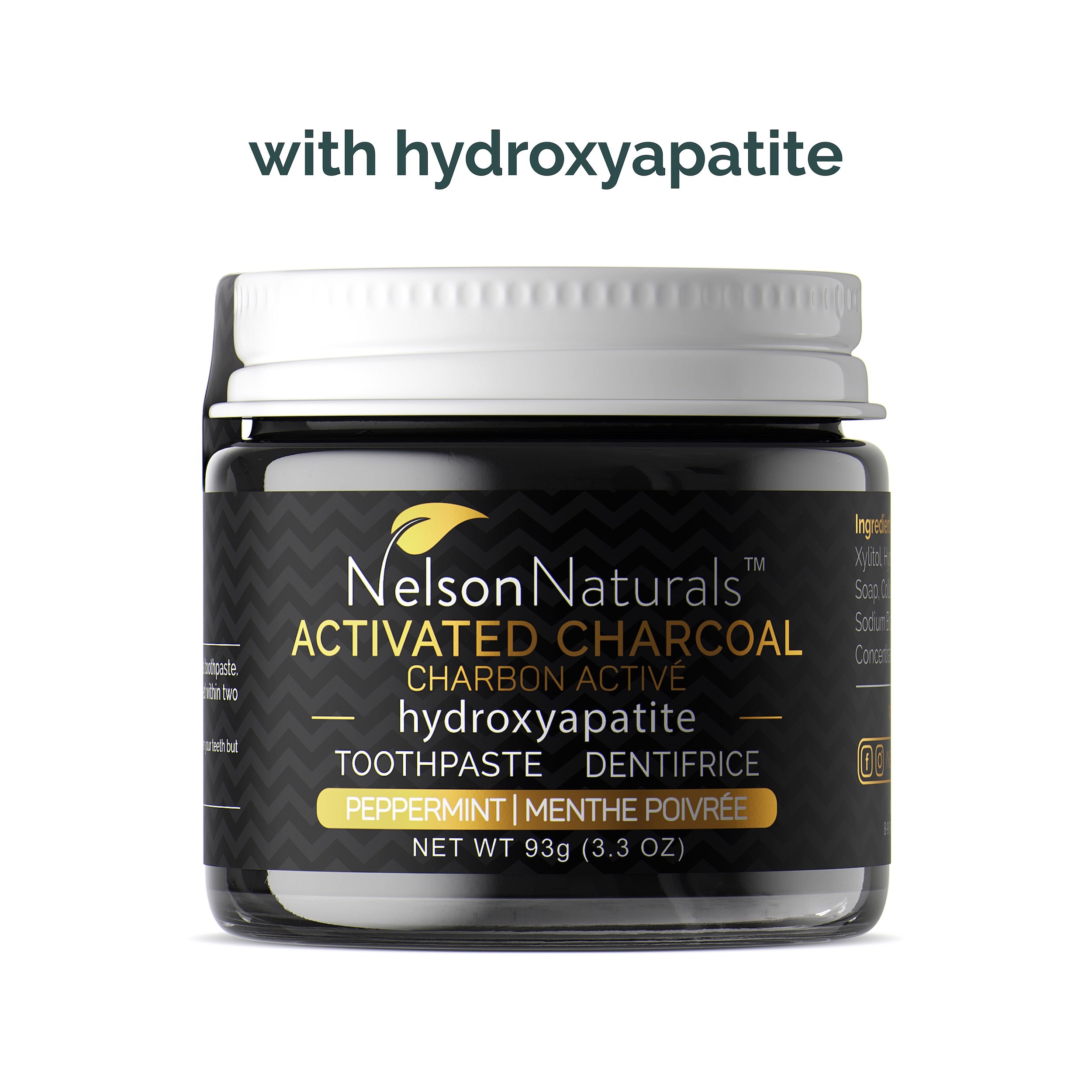 Activated Charcoal with hydroxyapatite 93g - WHOLESALE Toothpaste - nelsonnaturals remineralizing toothpaste