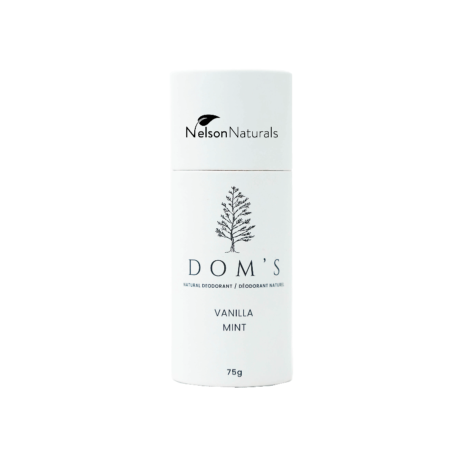 Dom's Deodorant - Vanilla/Mint Stick 75g Deodorant - nelsonnaturals remineralizing toothpaste