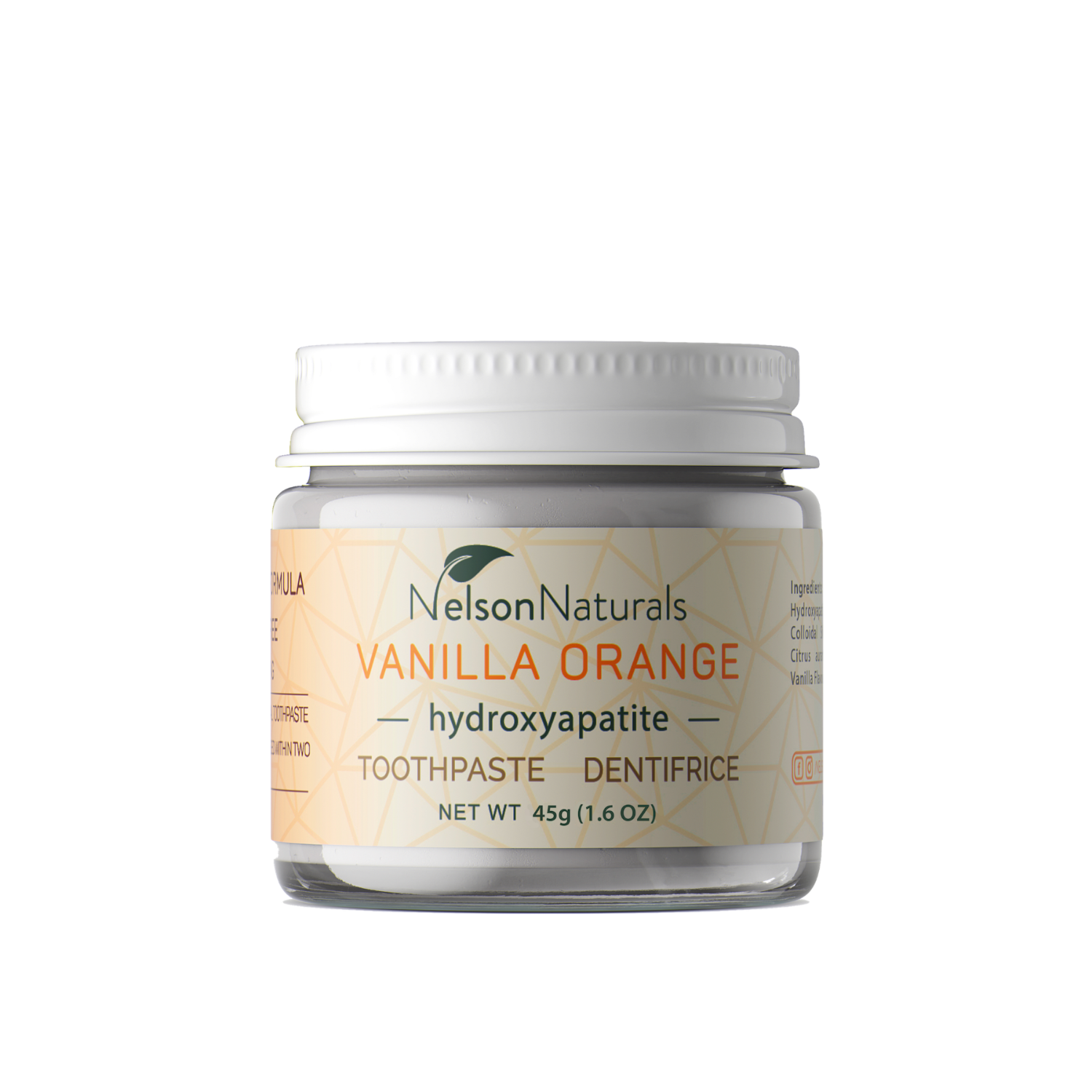 Vanilla Orange w/hydroxyapatite 45g- WHOLESALE  - nelsonnaturals remineralizing toothpaste