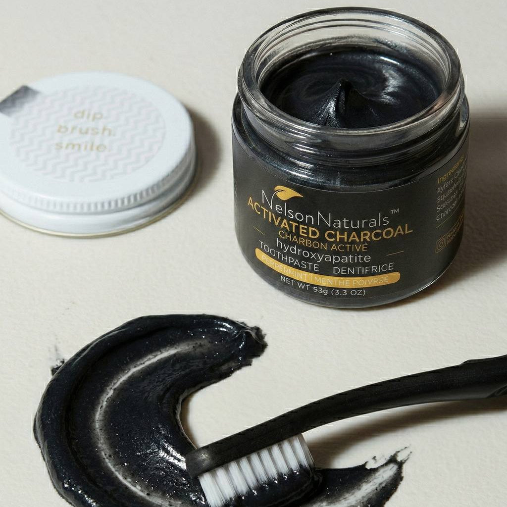 Activated Charcoal with hydroxyapatite 93g Toothpaste - nelsonnaturals remineralizing toothpaste