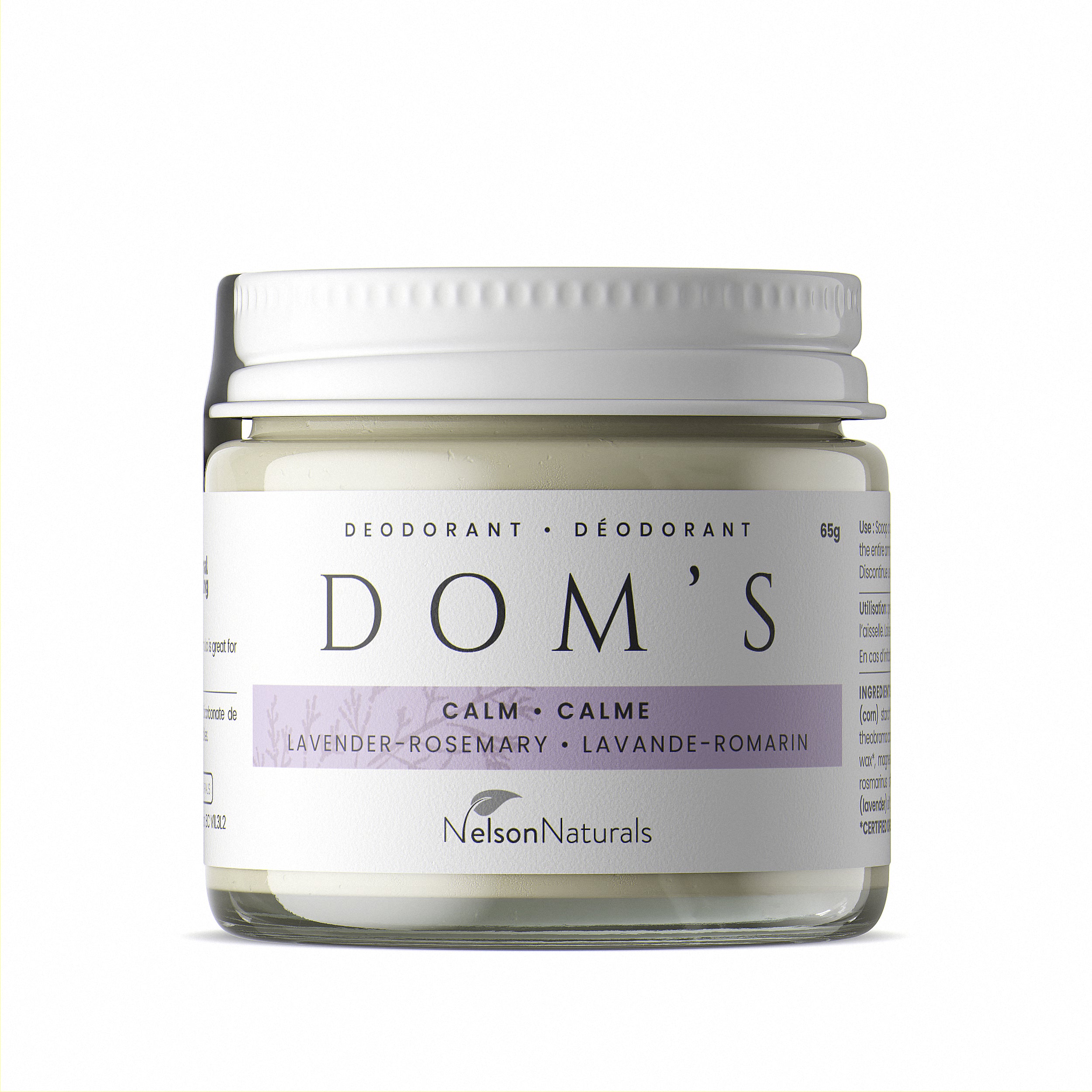 Dom's Deodorant - Calm 65g - WHOLESALE Deodorant - nelsonnaturals remineralizing toothpaste