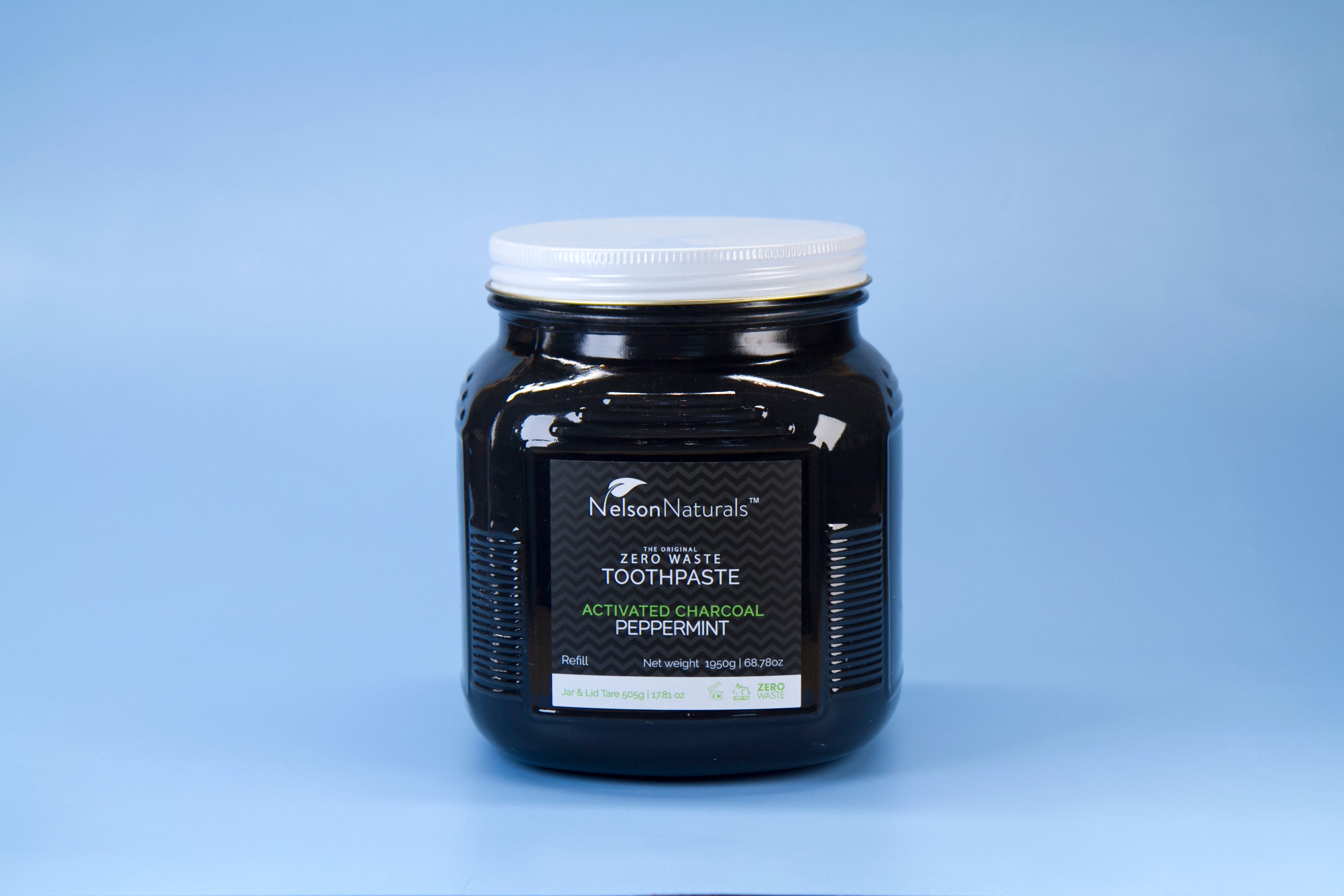 Charcoal Bulk Toothpaste 1950 g - NEW IMPROVED GLASS JAR - Wholesale Toothpaste - nelsonnaturals remineralizing toothpaste